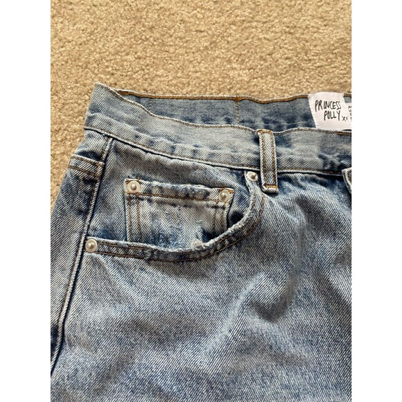 Princess Polly Holly Blue Cross Asymmetrical Straight Jeans Size US 8 Denim - Picture 5 of 12